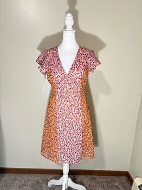 Kensie Pink and Purple Lace Dress